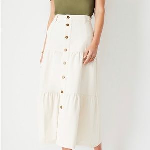 AnnTaylor denim midi skirt